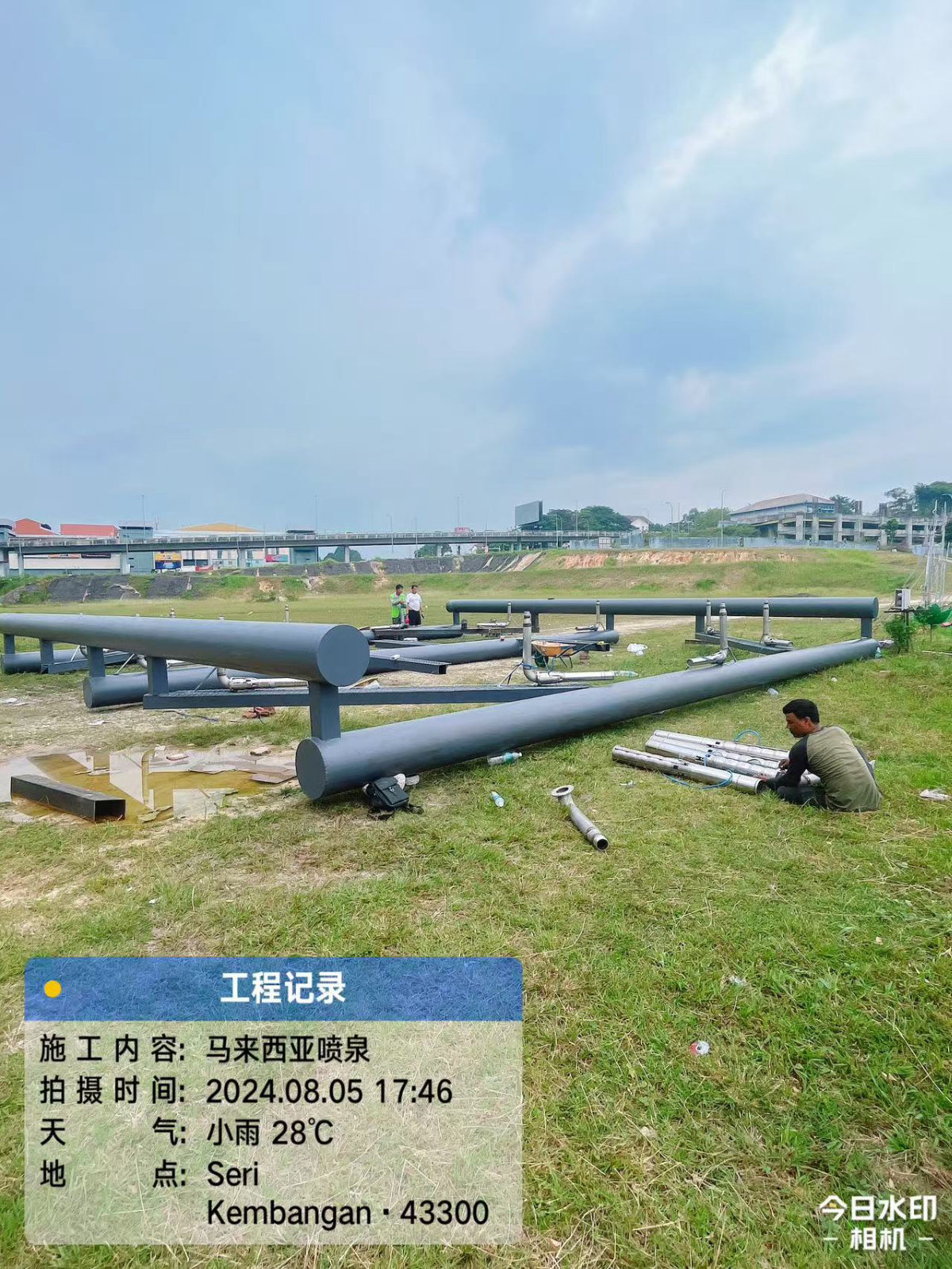 喷泉支架与管道安装